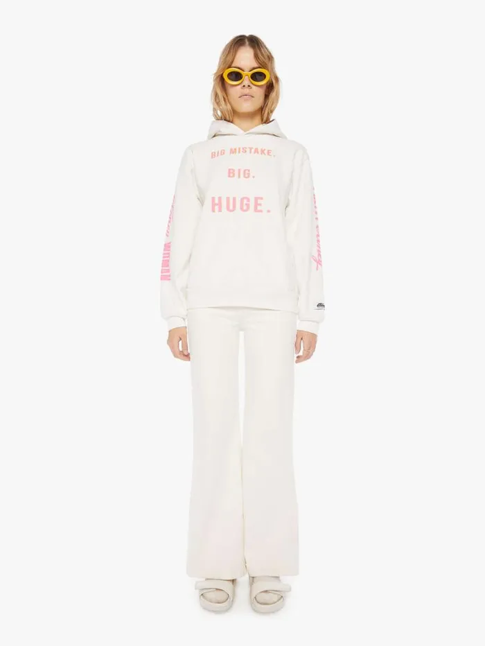 Women Mother Denim Pretty Pullover Hoodie White