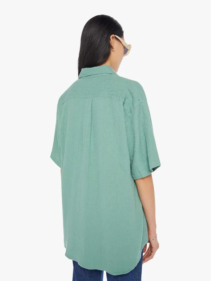Women Mother Denim Roque Shirt Green Bay