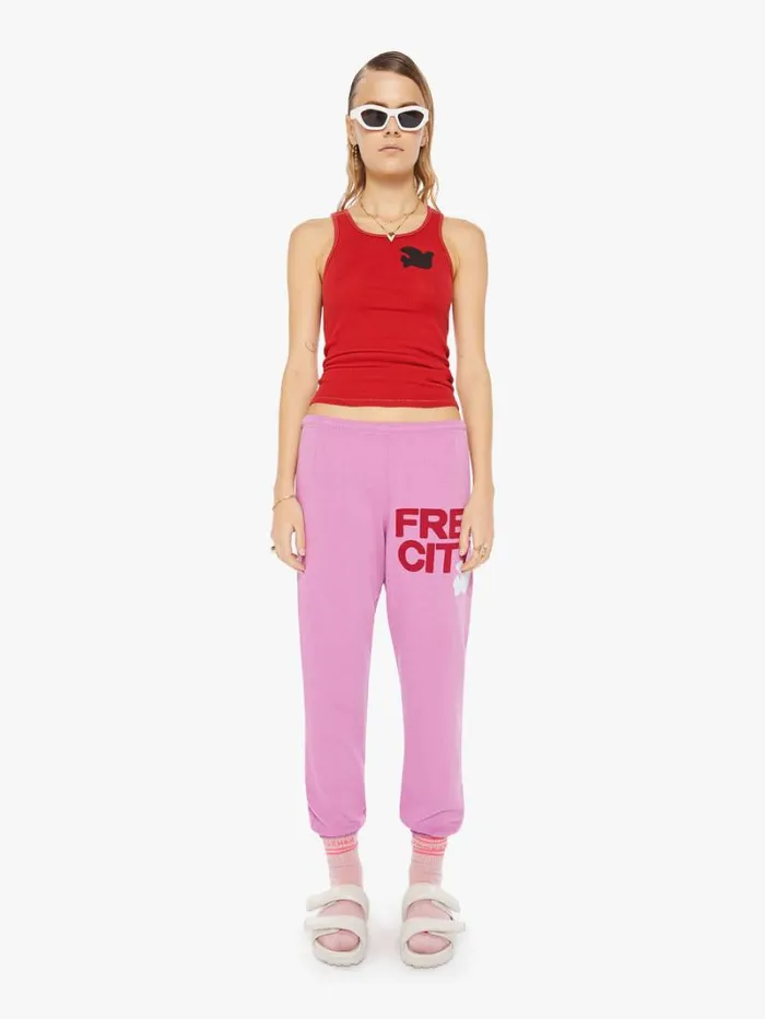 Women Mother Denim Rtu1999 Supervintage Tank Artyard Red