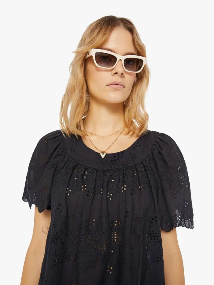 Women Mother Denim Sienna Mini Dress Geranium Midnight