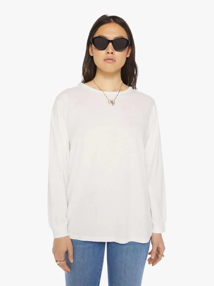 Women Mother Denim The Long Sleeve Rowdy Bright White
