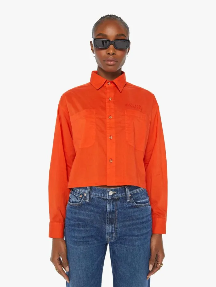 Women Mother Denim The Loose End Mended Mountains