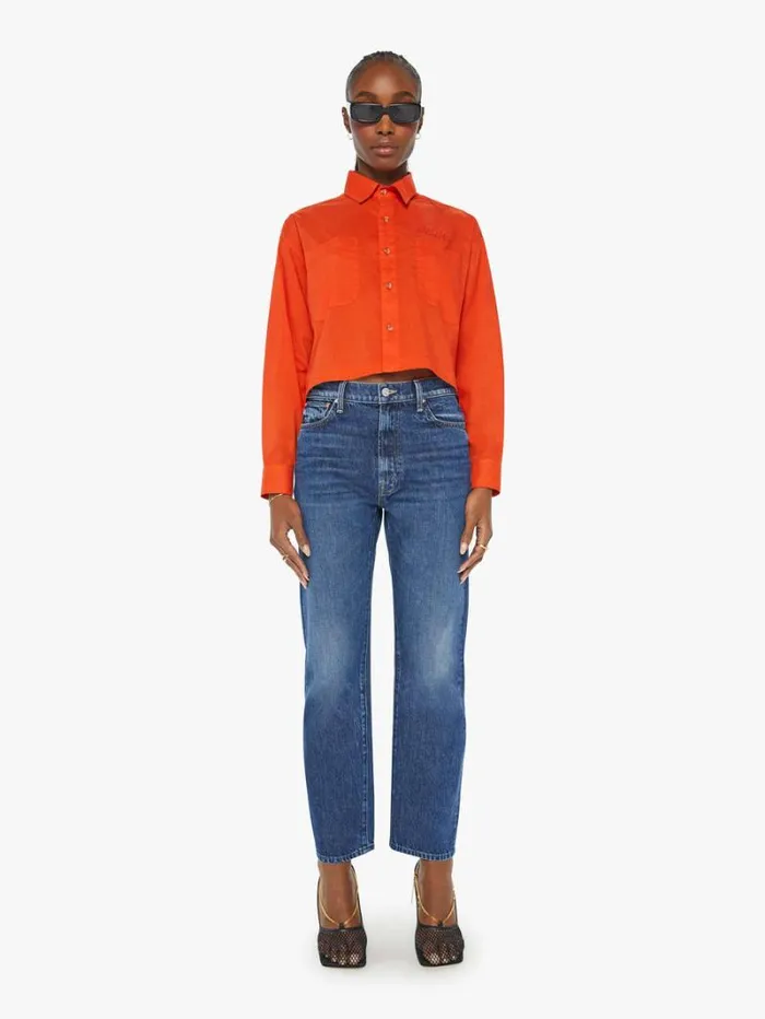 Women Mother Denim The Loose End Mended Mountains