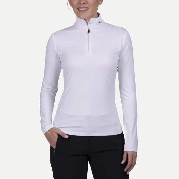 Women Motion Print HalfZip White KJUS Midlayers and Sweaters