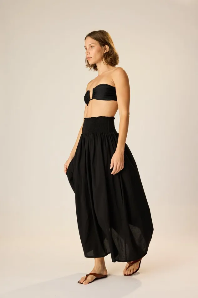 Women Natalie Martin Bottoms Bella Skirt Black Flat Cotton