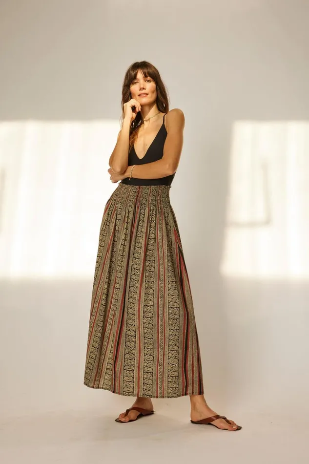Women Natalie Martin Bottoms Bella Skirt Paisley Stripe Black