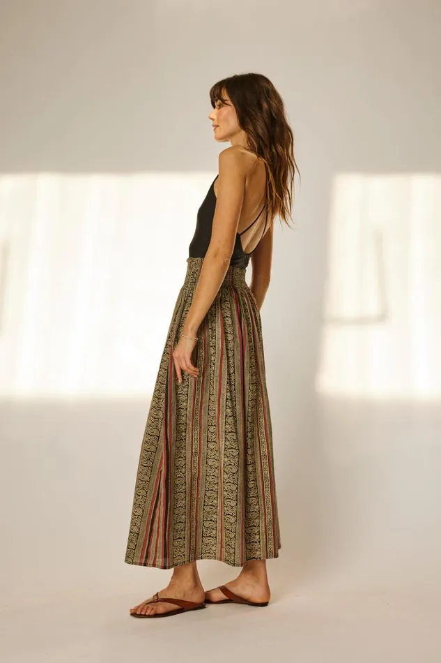 Women Natalie Martin Bottoms Bella Skirt Paisley Stripe Black Women Natalie Martin Bottoms Bella Skirt Paisley Stripe Black