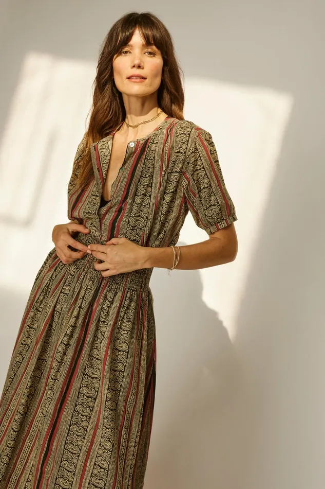 Women Natalie Martin Bottoms Bella Skirt Paisley Stripe Black Women Natalie Martin Bottoms Bella Skirt Paisley Stripe Black