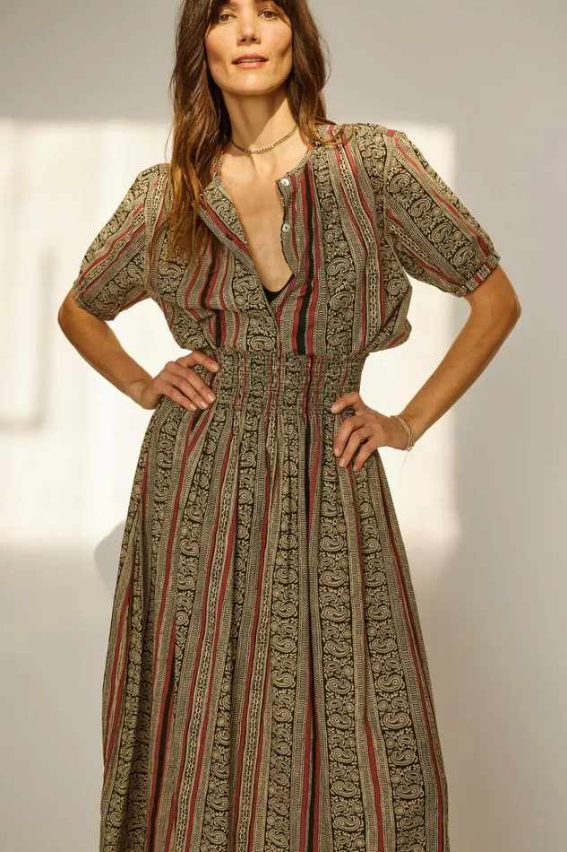 Women Natalie Martin Bottoms Bella Skirt Paisley Stripe Black Women Natalie Martin Bottoms Bella Skirt Paisley Stripe Black
