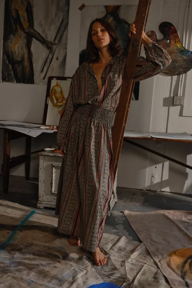 Women Natalie Martin Bottoms Bella Skirt Paisley Stripe Black Women Natalie Martin Bottoms Bella Skirt Paisley Stripe Black