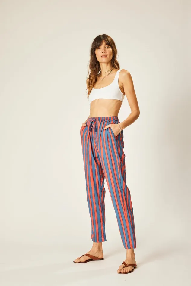 Women Natalie Martin Bottoms Bianca Pant Batik Stripe Blood Orange Women Natalie Martin Bottoms Bianca Pant Batik Stripe Blood Orange
