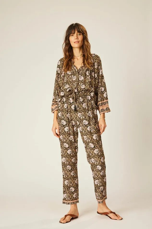 Women Natalie Martin Bottoms Bianca Pant Vintage Flowers Sepia