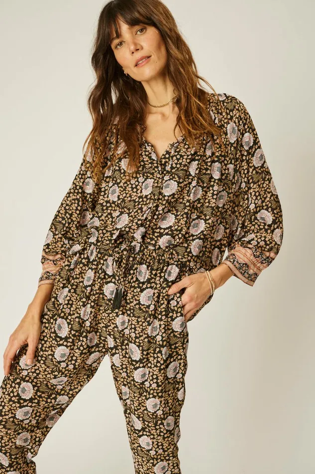 Women Natalie Martin Bottoms Bianca Pant Vintage Flowers Sepia Women Natalie Martin Bottoms Bianca Pant Vintage Flowers Sepia
