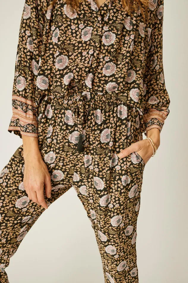 Women Natalie Martin Bottoms Bianca Pant Vintage Flowers Sepia Women Natalie Martin Bottoms Bianca Pant Vintage Flowers Sepia
