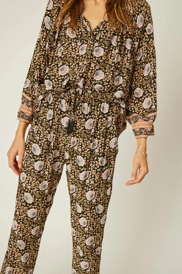 Women Natalie Martin Bottoms Bianca Pant Vintage Flowers Sepia Women Natalie Martin Bottoms Bianca Pant Vintage Flowers Sepia