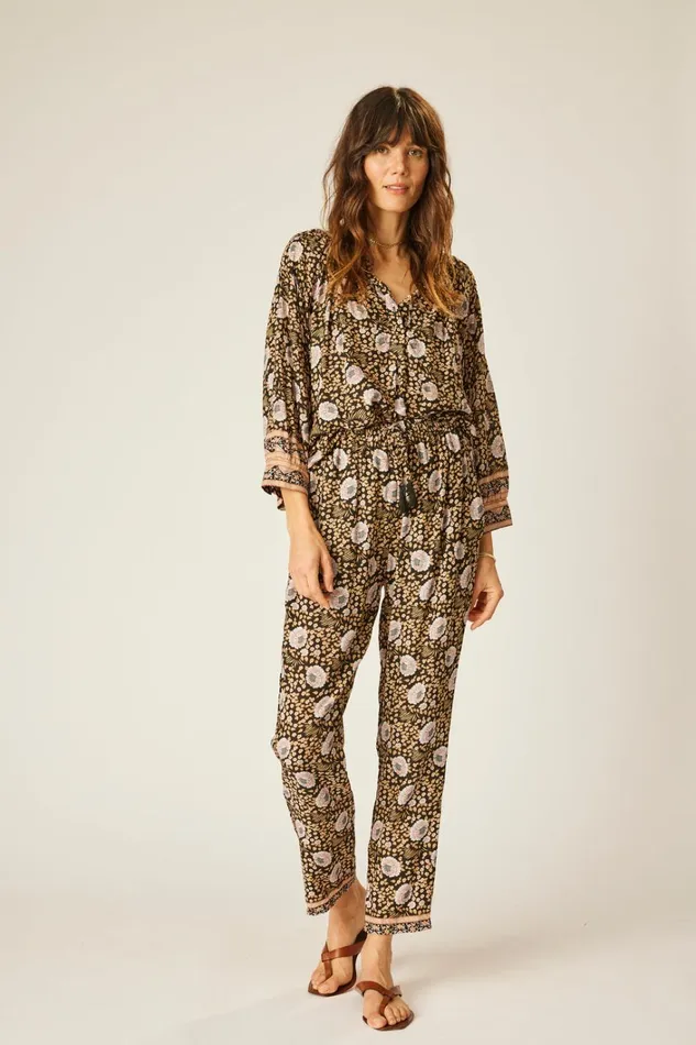 Women Natalie Martin Bottoms Bianca Pant Vintage Flowers Sepia Women Natalie Martin Bottoms Bianca Pant Vintage Flowers Sepia