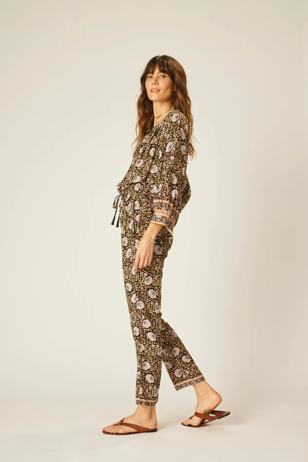 Women Natalie Martin Bottoms Bianca Pant Vintage Flowers Sepia Women Natalie Martin Bottoms Bianca Pant Vintage Flowers Sepia