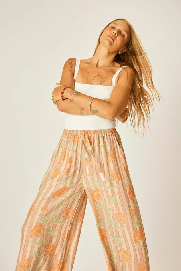 Women Natalie Martin Bottoms Lauren Pant Chamomile Apricot