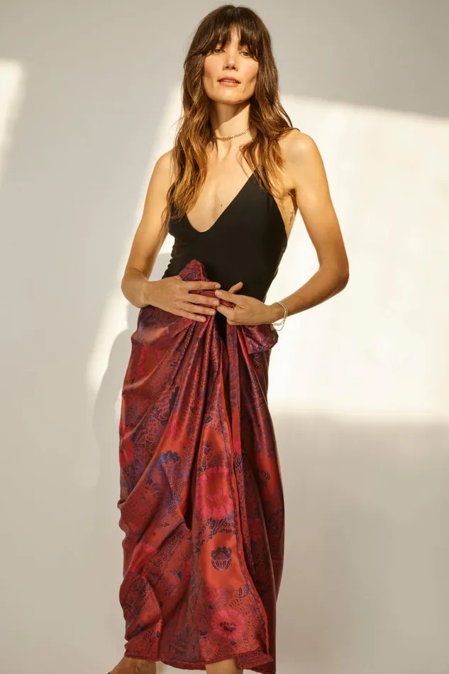 Women Natalie Martin Bottoms Sarong Peacock Currant Women Natalie Martin Bottoms Sarong Peacock Currant