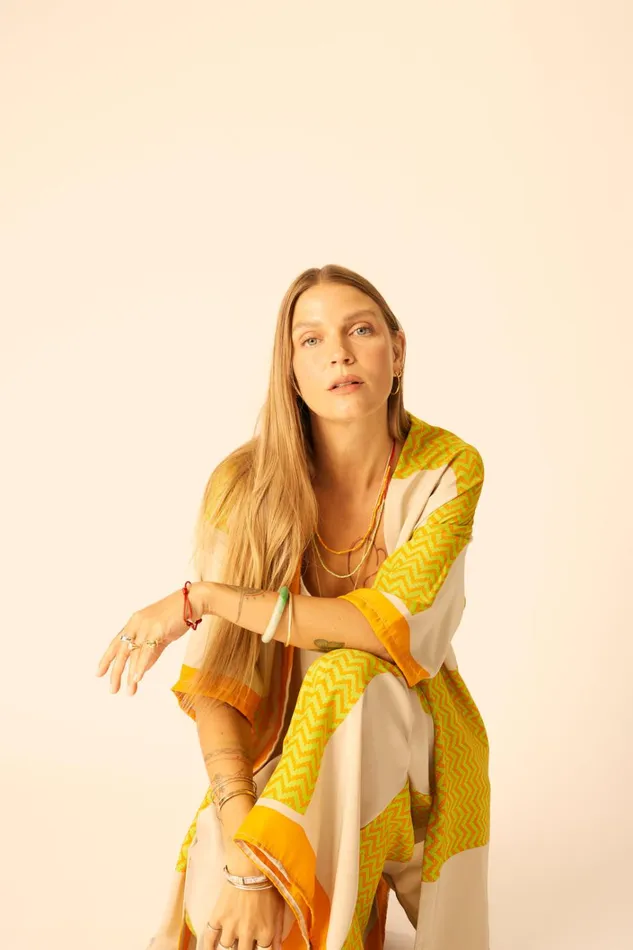 Women Natalie Martin CoverUps Lennon Kimono Block Zigzag Tangerine