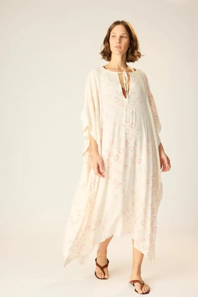 Women Natalie Martin CoverUps Paulina Caftan Spanish Tile Sunrise