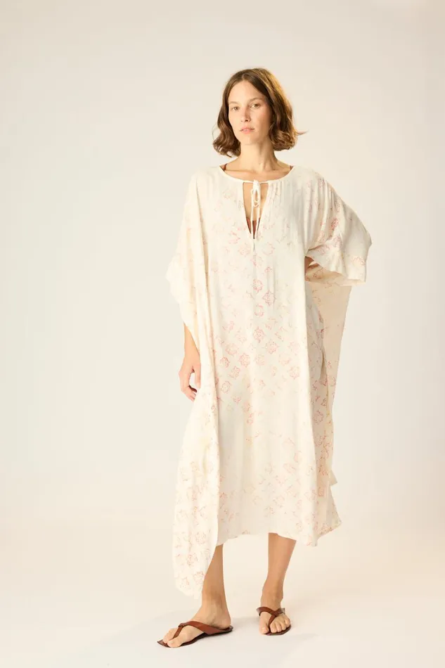 Women Natalie Martin CoverUps Paulina Caftan Spanish Tile Sunrise
