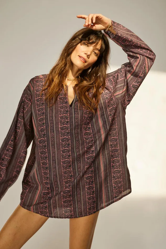 Women Natalie Martin CoverUps Ryan Shirt Unisex Paisley Stripe Heather Women Natalie Martin CoverUps Ryan Shirt Unisex Paisley Stripe Heather