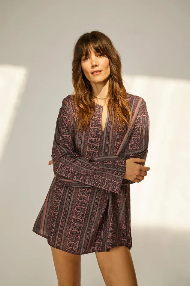 Women Natalie Martin CoverUps Ryan Shirt Unisex Paisley Stripe Heather Women Natalie Martin CoverUps Ryan Shirt Unisex Paisley Stripe Heather