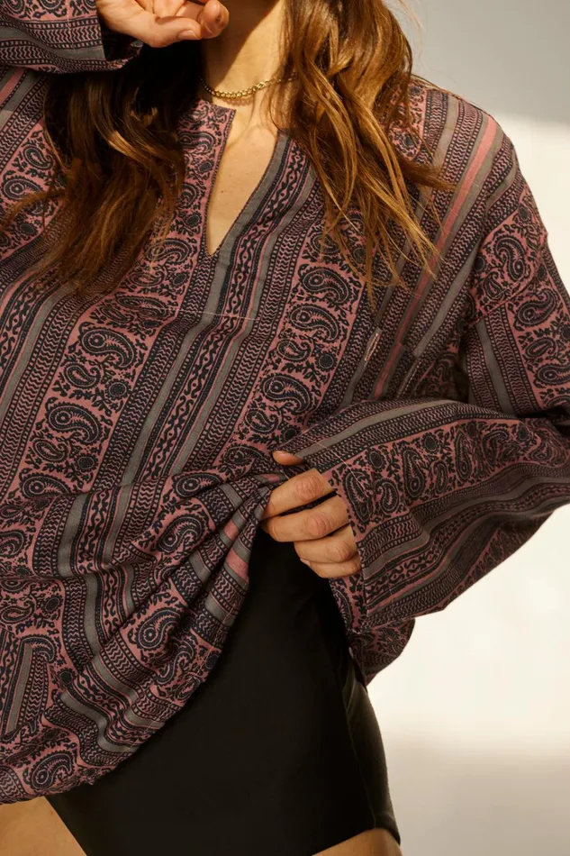 Women Natalie Martin CoverUps Ryan Shirt Unisex Paisley Stripe Heather Women Natalie Martin CoverUps Ryan Shirt Unisex Paisley Stripe Heather