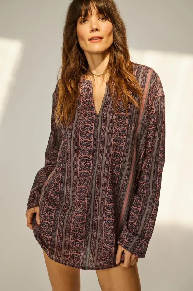 Women Natalie Martin CoverUps Ryan Shirt Unisex Paisley Stripe Heather Women Natalie Martin CoverUps Ryan Shirt Unisex Paisley Stripe Heather