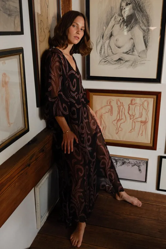 Women Natalie Martin Dresses Alice Dress Feather Chiffon