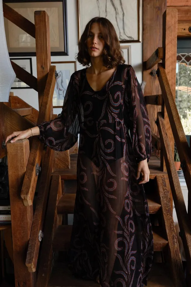 Women Natalie Martin Dresses Alice Dress Feather Chiffon