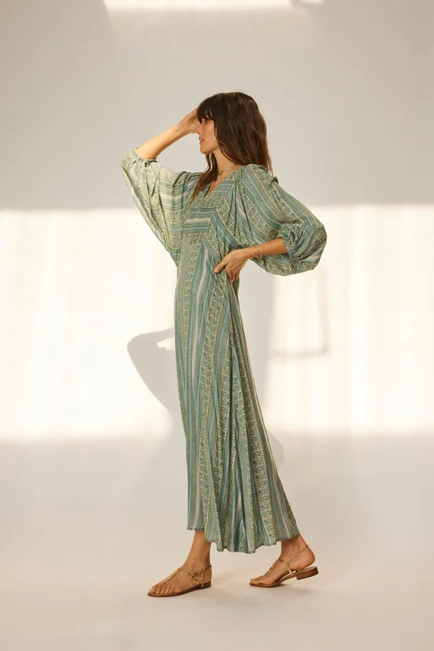 Women Natalie Martin Dresses Alice Dress Paisley Stripe Pool