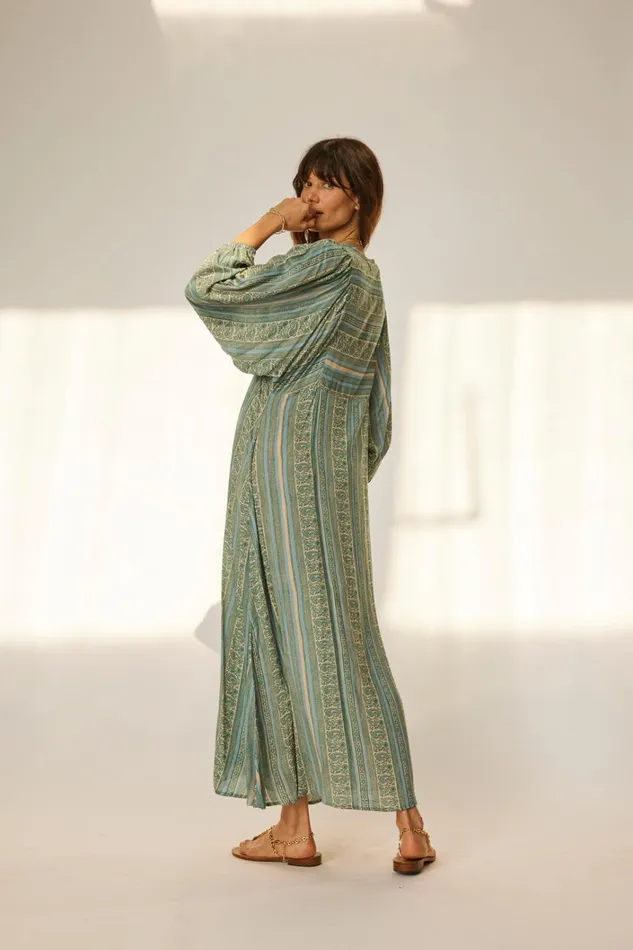 Women Natalie Martin Dresses Alice Dress Paisley Stripe Pool