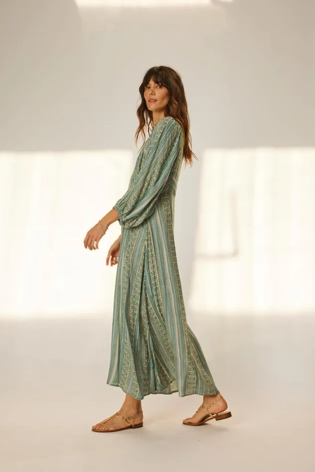 Women Natalie Martin Dresses Alice Dress Paisley Stripe Pool