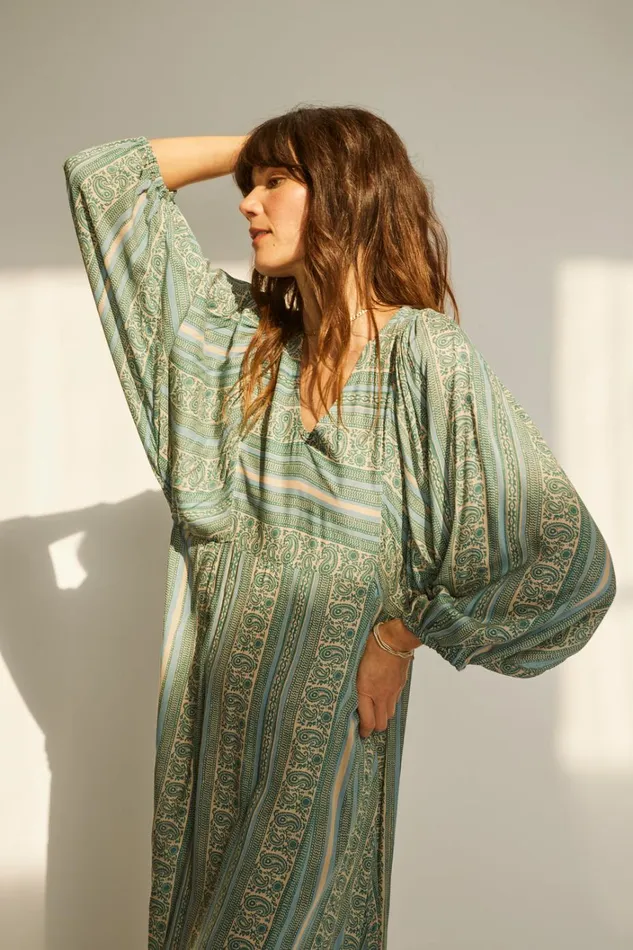 Women Natalie Martin Dresses Alice Dress Paisley Stripe Pool