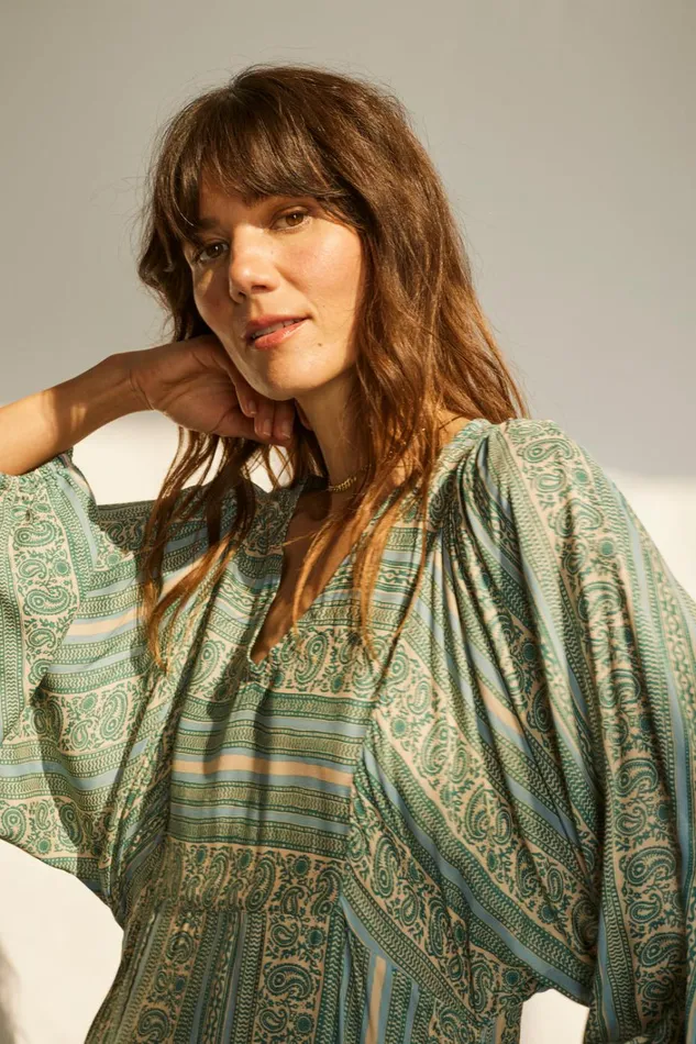 Women Natalie Martin Dresses Alice Dress Paisley Stripe Pool