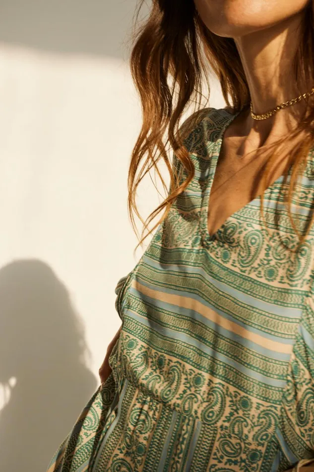 Women Natalie Martin Dresses Alice Dress Paisley Stripe Pool