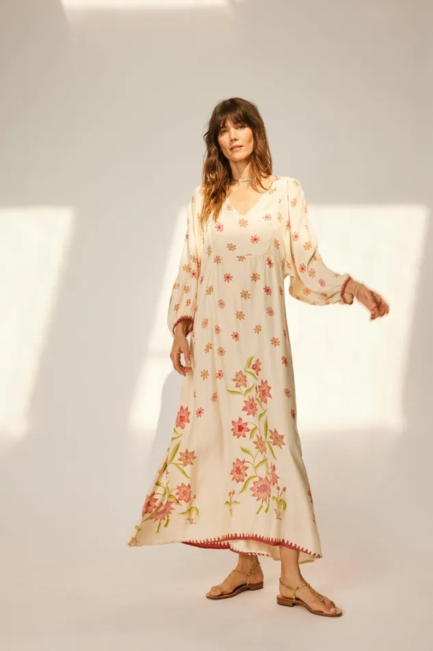 Women Natalie Martin Dresses Alice Dress Starflower Cream