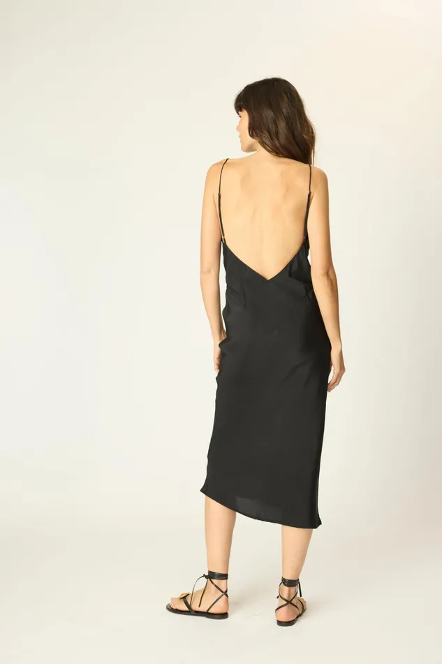Women Natalie Martin Dresses Eve Slip Dress Black Silk
