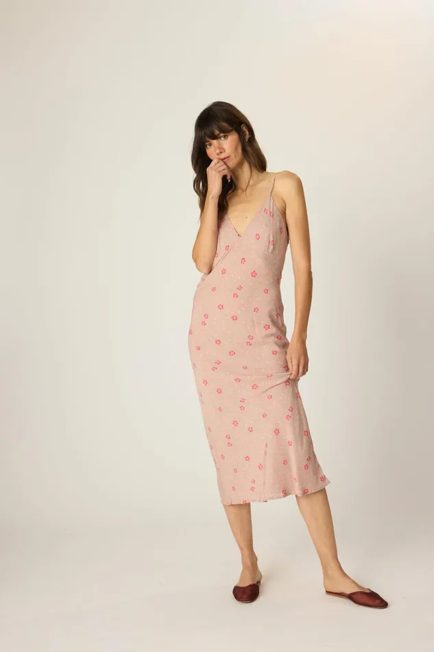 Women Natalie Martin Dresses Eve Slip Dress Pinwheel Mink