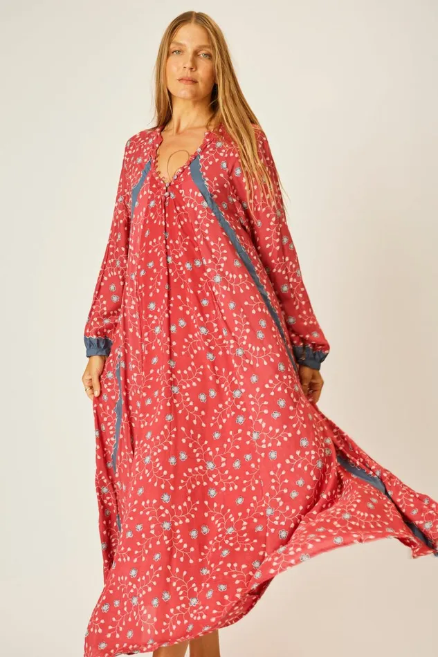 Women Natalie Martin Dresses Fiore Maxi Pinwheel Barn Red