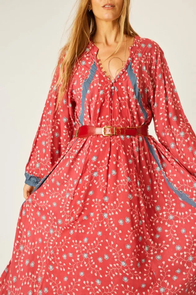 Women Natalie Martin Dresses Fiore Maxi Pinwheel Barn Red