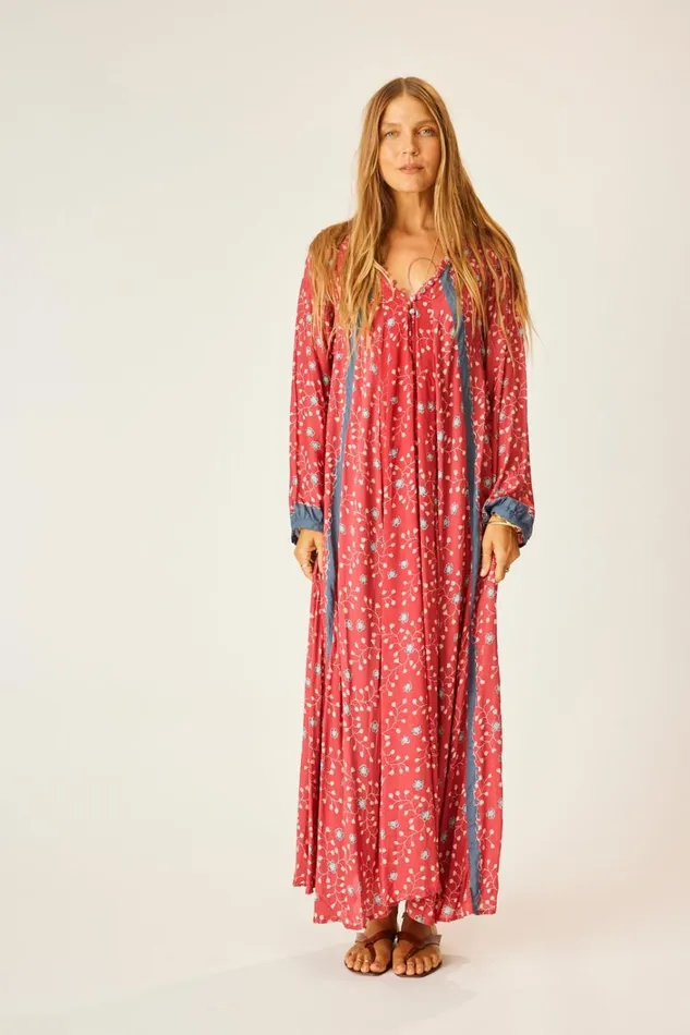 Women Natalie Martin Dresses Fiore Maxi Pinwheel Barn Red