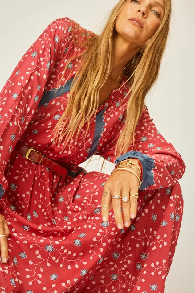 Women Natalie Martin Dresses Fiore Maxi Pinwheel Barn Red