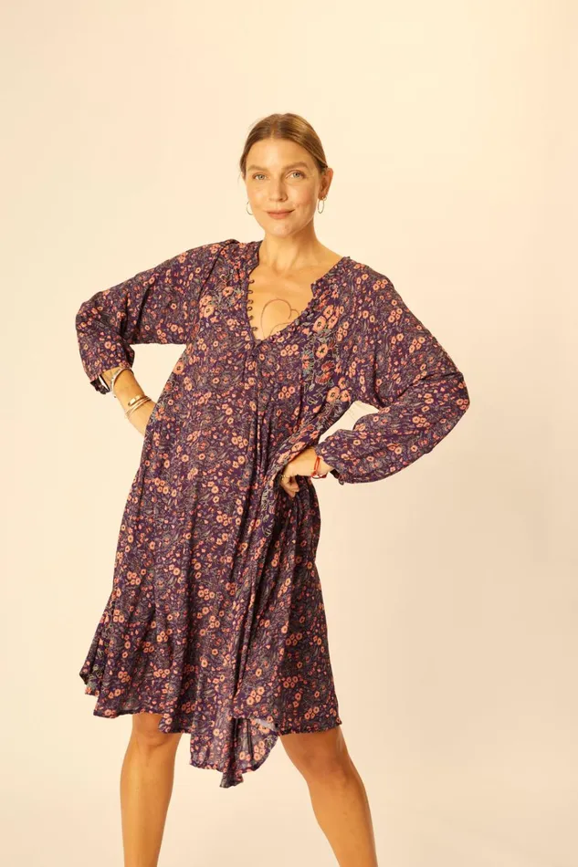Women Natalie Martin Dresses Fiore Short Dress Petite Fleur Aubergine
