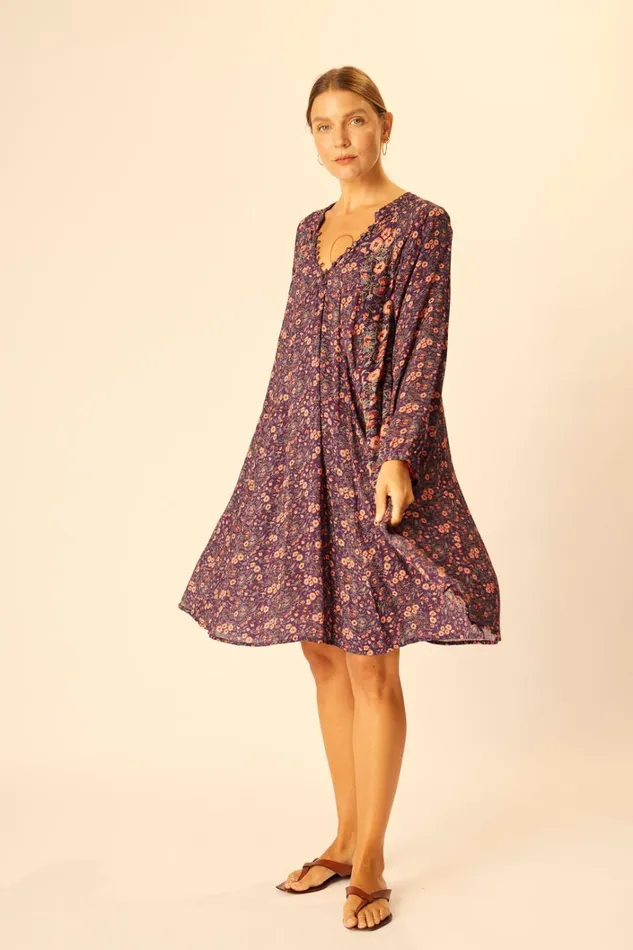 Women Natalie Martin Dresses Fiore Short Dress Petite Fleur Aubergine