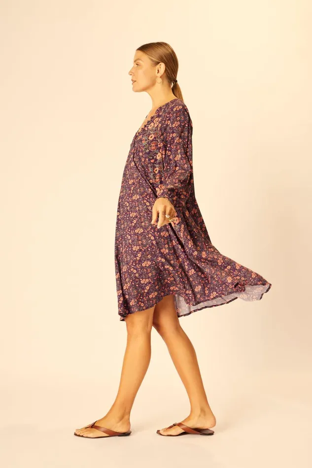 Women Natalie Martin Dresses Fiore Short Dress Petite Fleur Aubergine