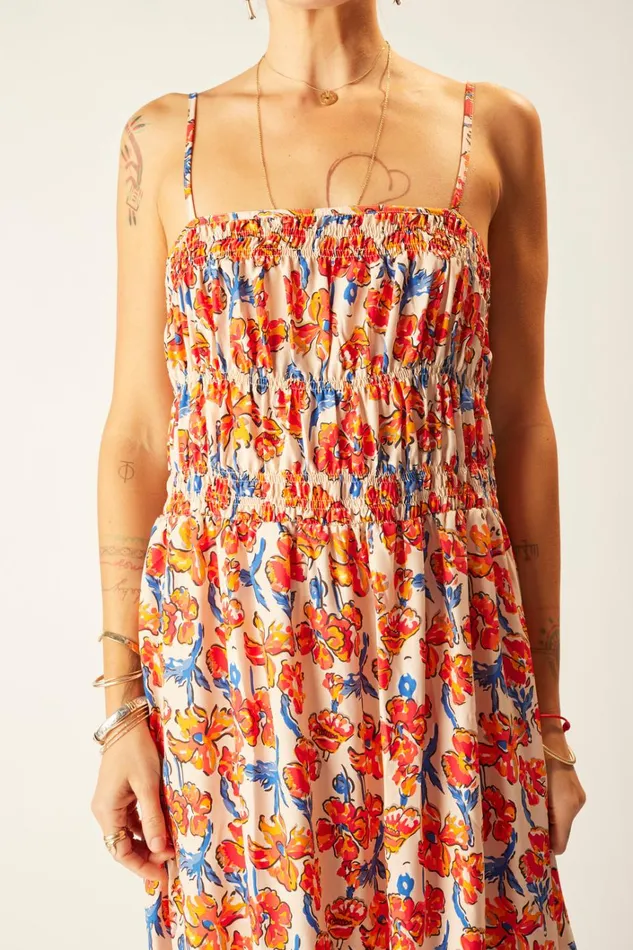 Women Natalie Martin Dresses Gina Maxi Silk Watercolor Clementine