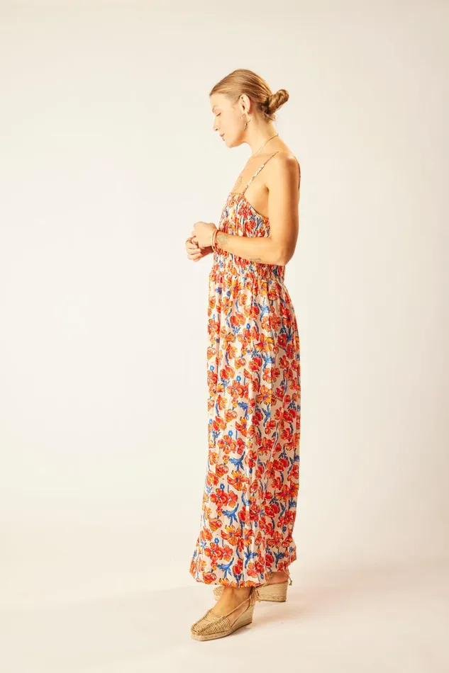 Women Natalie Martin Dresses Gina Maxi Silk Watercolor Clementine